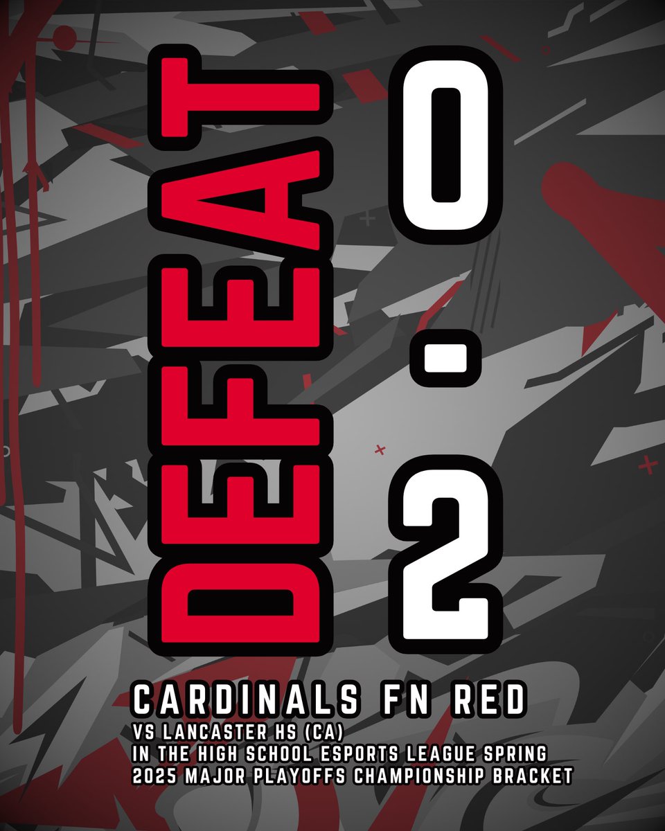 The senior duo of Cardinals FN RED ends their run in the #HSEL Spring 2025 Major Playoffs, falling to 7th seed Lancaster HS (CA). Congrats to Aidan "aidandugs" Dugan and Dario "SHHEEWQ" Mathurin on finishing TOP 16 of high school FN Duos IN THE COUNTRY! #GoCards