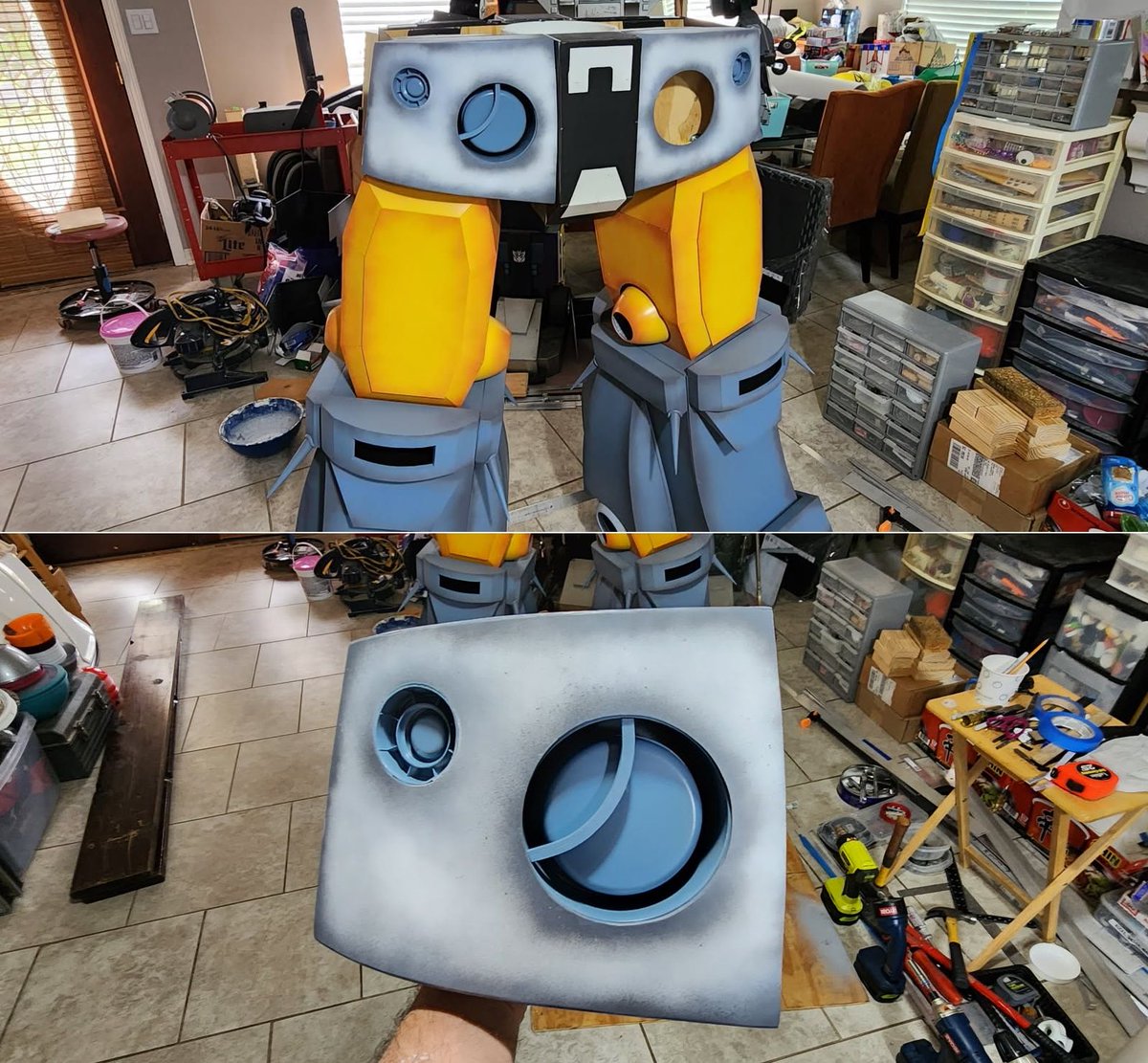 KingbotCustoms's tweet image. 8ft Unicron-project is about halfway-there! Hip-paneling is finally going down & painting will be finalized on the lower-body soon. ๐ช๐