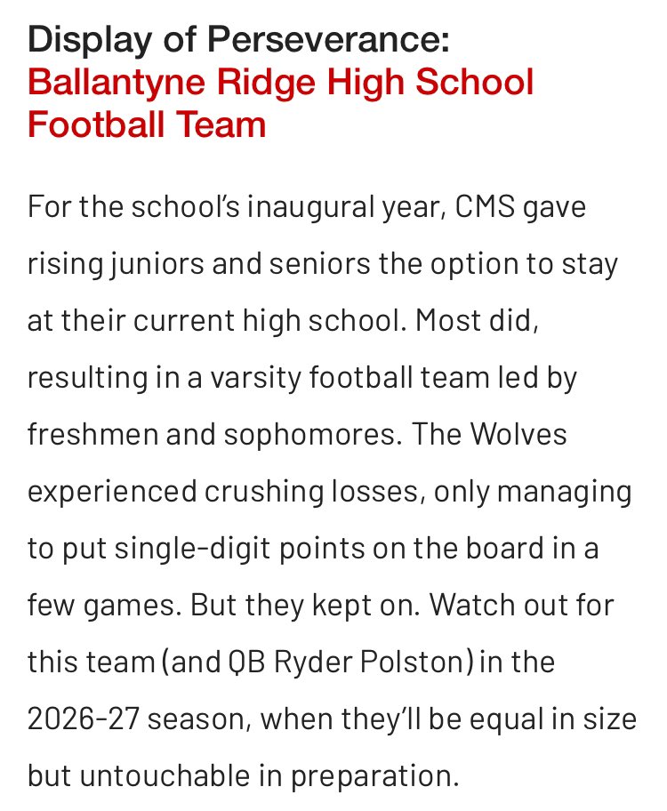 Ballantyne Ridge Football (@brhswolves_fb) on Twitter photo Thank you <a href="/CharlotteMag/">Charlotte magazine</a> for recognizing our student-athletes‼️😤
“The man who moves a mountain begins by carrying away small stones.”
- Confucius
🪓🪵🪣💧
<a href="/brhswolves_ath/">Ballantyne Ridge HS Athletics</a> Thank you <a href="/CharlotteMag/">Charlotte magazine</a> for recognizing our student-athletes‼️😤
“The man who moves a mountain begins by carrying away small stones.”
- Confucius
🪓🪵🪣💧
<a href="/brhswolves_ath/">Ballantyne Ridge HS Athletics</a>