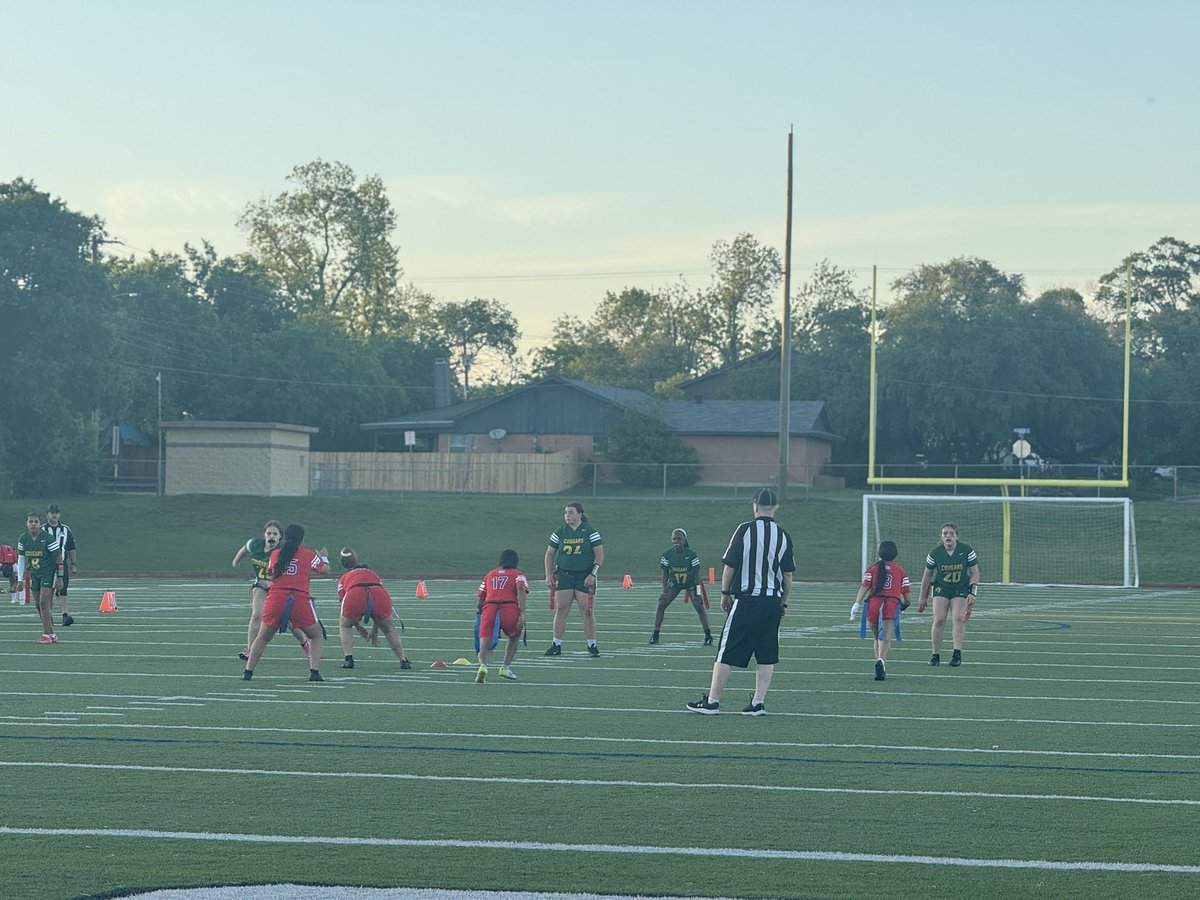 FWISD flag football tonight!  Western Hills Lady Cougars vs Carter Riverside Lady Eagles!  Let’s go Cougars!!!