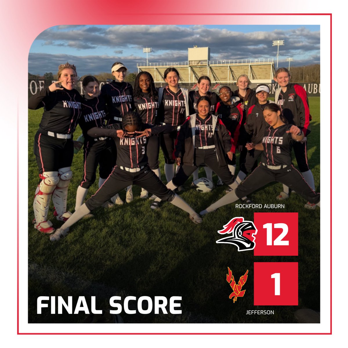 AuburnKnightsSB's tweet photo. Big W!!!
@BakerMaylee in the ⭕️ w/7 Ks &amp; 1-4 at the plate, 2 RBI
@LilyParr2026 excellent pitch calling &amp; 4-4, 2B, 3 RBI, BB, SB &amp; the 👑!
KayKay Hudson 2-4, 3 RBI, 4 R, SB
@EvaOstergard 2-5, 3 R, RBI
Natalee Jasso 1-3, R, 3B
Emmie Ostergard 1-3, R, 2B
Shannon Sago 1-3, 2 R, SB https://t.co/GzT6OuBrNv