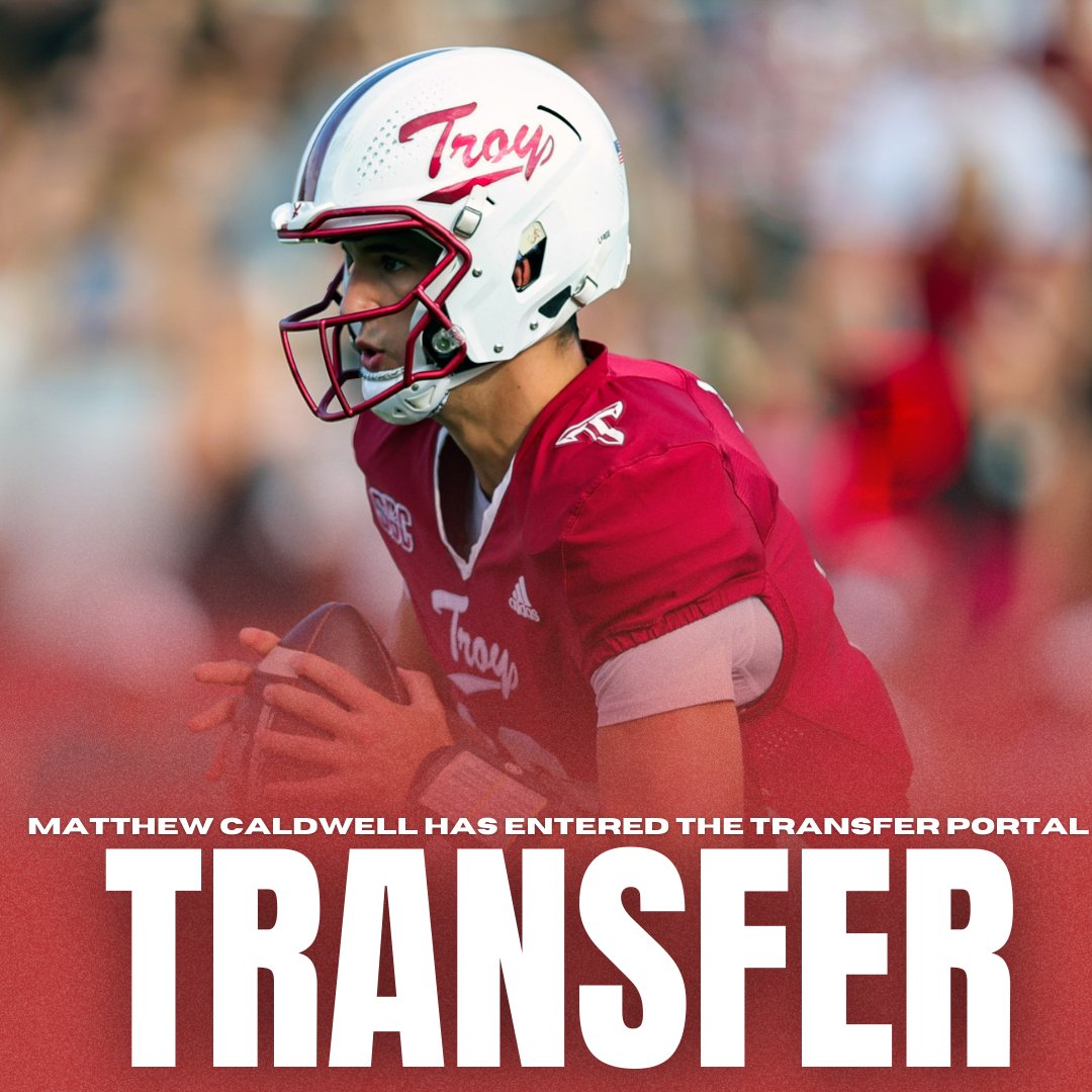 TroyReport (@troy_report) on Twitter photo BREAKING: Troy QB Matthew Caldwell has entered the portal as a grad transfer, per <a href="/troy_report/">TroyReport</a>.
Caldwell started 6 games last season, passing for 1,608 yards with 18 total TDs & 8 interceptions. His 5 rushing TDs were the most by a Troy quarterback since 2017.
#TroyReport BREAKING: Troy QB Matthew Caldwell has entered the portal as a grad transfer, per <a href="/troy_report/">TroyReport</a>.
Caldwell started 6 games last season, passing for 1,608 yards with 18 total TDs & 8 interceptions. His 5 rushing TDs were the most by a Troy quarterback since 2017.
#TroyReport