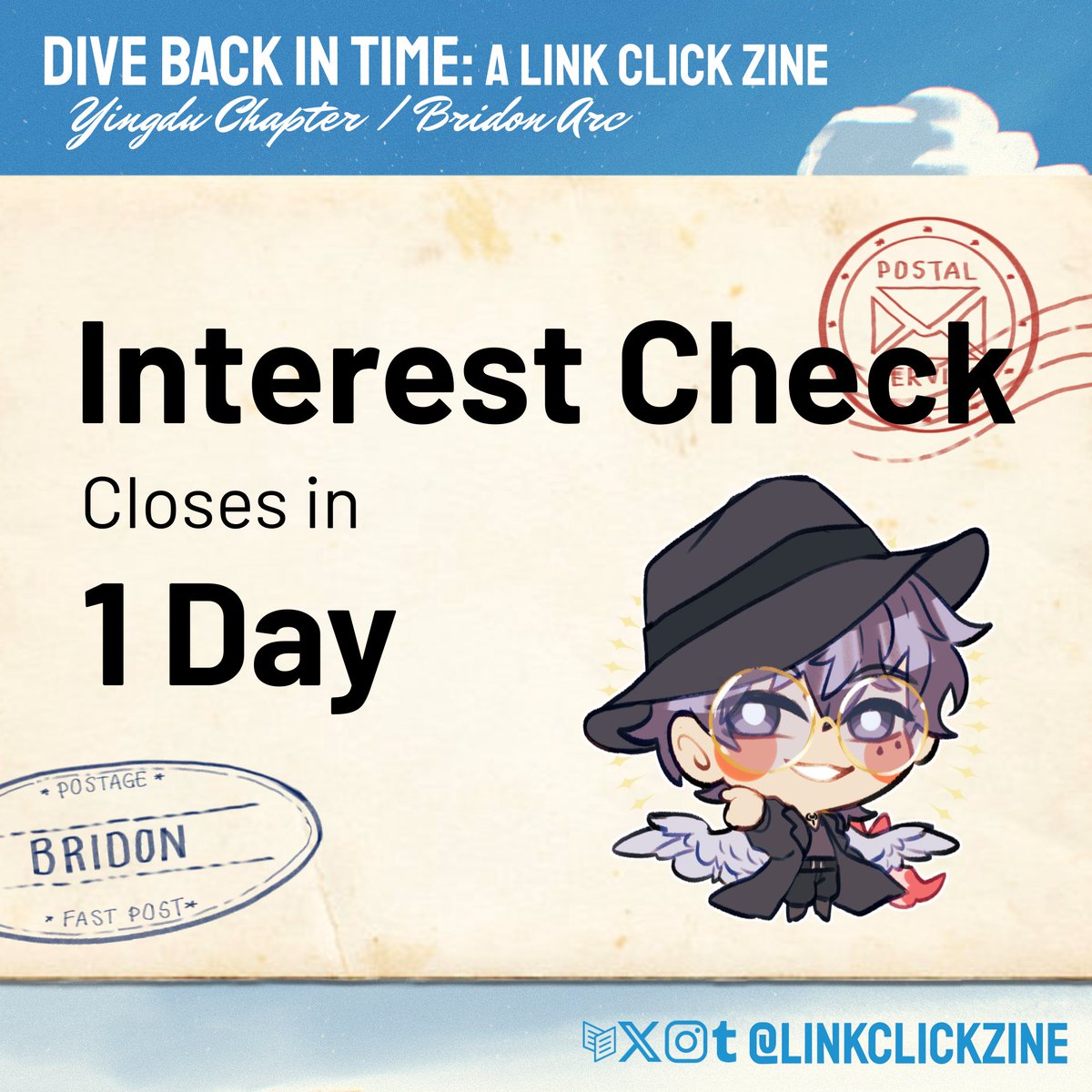 linkclickzine's tweet image. 🎞️ INTEREST CHECK 1 DAY LEFT 🎞️
Tomorrow is the last day to let us know your thoughts! Hurry and fill out our Interest Check before time runs out...
📝 forms.gle/6nddT1SuntTPyr…