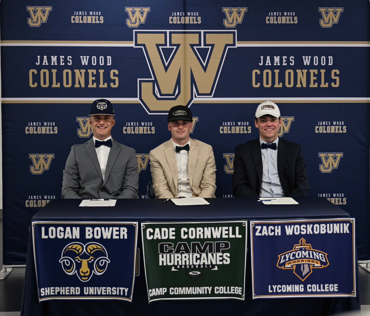 #JamesWood had three ⚾️ players sign to play at the college level Monday
