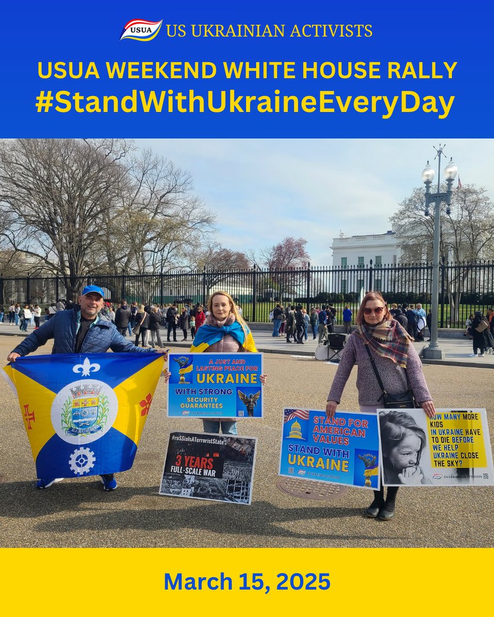 USUA_Activists's tweet photo. Thank you to supporters of #Ukraine from the US, Czech Republic, Canada, Mexico, Turkey, Congo, and São Paulo State (Brazil), Chernivtsi and Odesa - for standing with us in support of Ukraine on March 15!

Upcoming #USUA rally:
📍 #WhiteHouse
📆 Apr 26
⏰ 2-3pm

#StandWithUkraine https://t.co/MoVOXnTrTz