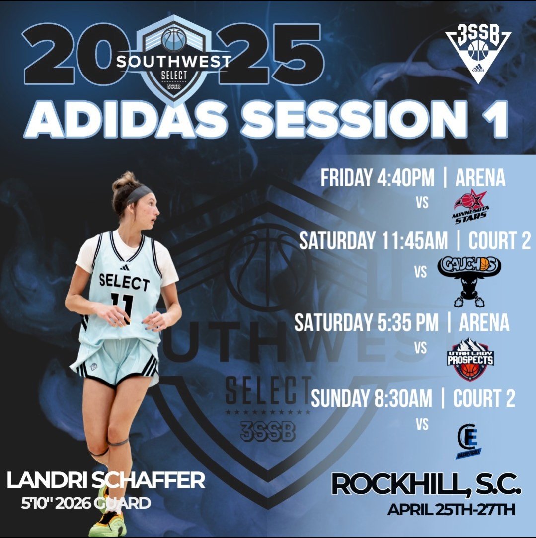 Landri Schaffer (@landri_schaffer) on Twitter photo 🎯 Rock Hill South Carolina
<a href="/3SSBGCircuit/">3Stripes Select Basketball Girls Circuit</a>
‼️ Southwest Select 17u 3SSB
<a href="/SW_Select3SSB/">SWSelect3SSB</a>
<a href="/Khensle/">CoachKT</a> <a href="/MikeAduddell/">Michael ⚡️</a>
🔒 Ready!! 🎯 Rock Hill South Carolina
<a href="/3SSBGCircuit/">3Stripes Select Basketball Girls Circuit</a>
‼️ Southwest Select 17u 3SSB
<a href="/SW_Select3SSB/">SWSelect3SSB</a>
<a href="/Khensle/">CoachKT</a> <a href="/MikeAduddell/">Michael ⚡️</a>
🔒 Ready!!