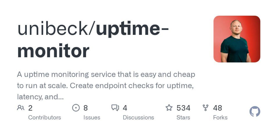 #每日推荐 uptime-monitor

一个可以大规模且低成本运行的 uptime 监控服务，支持创建端点检查以及与 OpsGenie 集成用于报警。
