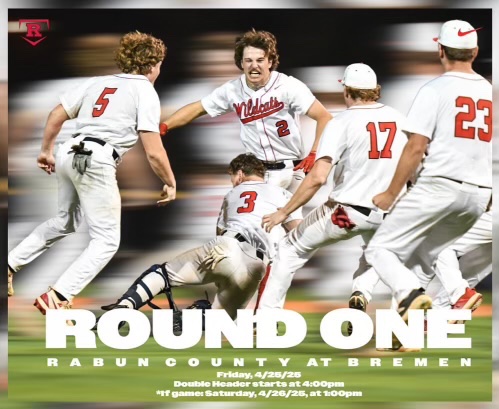 1st round matchup has us traveling to Bremen! Friday DH at 4:00. If game Saturday at 1:00