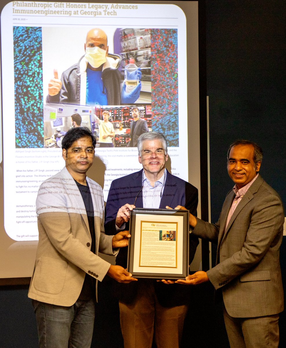 Ankur Singh (@dr_asingh) on Twitter photo We are deeply grateful to Mr. Abhijeet Singh - President, Founder, & CEO of TechSera - for his generous support of the Center for Immunoengineering at <a href="/GeorgiaTech/">Georgia Tech</a>.
Read 👉🏽: “Philanthropic Gift Honors Legacy, Advances Immunoengineering at Georgia Tech” research.gatech.edu/philanthropic-… We are deeply grateful to Mr. Abhijeet Singh - President, Founder, & CEO of TechSera - for his generous support of the Center for Immunoengineering at <a href="/GeorgiaTech/">Georgia Tech</a>.
Read 👉🏽: “Philanthropic Gift Honors Legacy, Advances Immunoengineering at Georgia Tech” research.gatech.edu/philanthropic-…