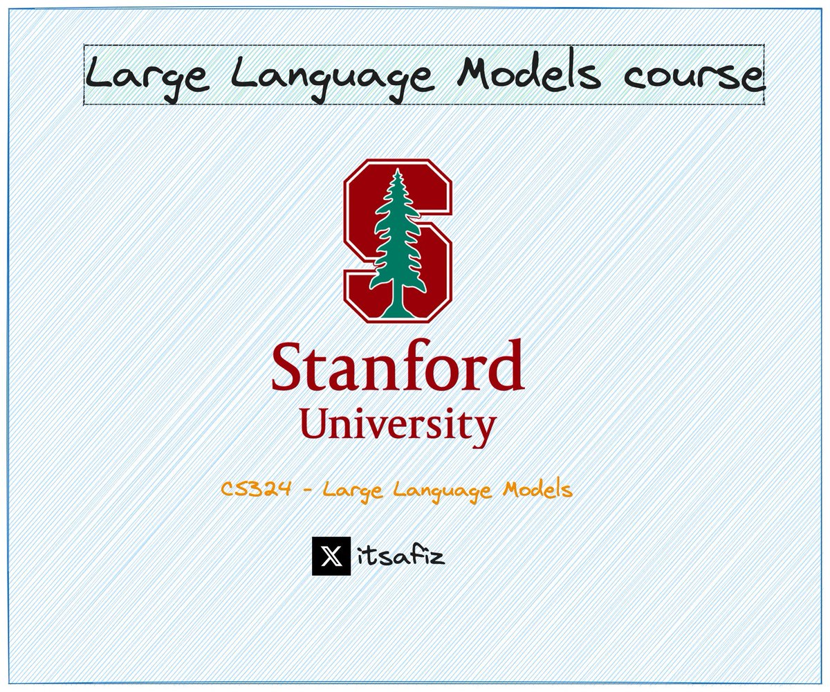 Stanford University is literally offering the Large Language Models course for FREE!

Gain hands-on experience working on LLMs

This course covers all the necessary fundamentals of LLMs, including 
- Modeling
- Theory
- Ethics
- Systems aspects of LLMs

More details 🧵