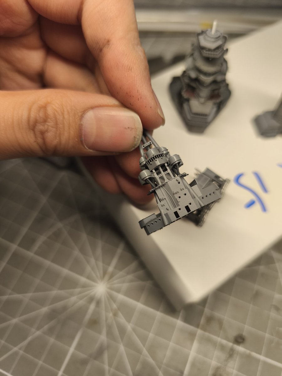 Foxhound637's tweet image. #模型製作過程
#模型製作技巧
#艦船模型
#戦艦長門 #700スケモ #700scale #艦船模型