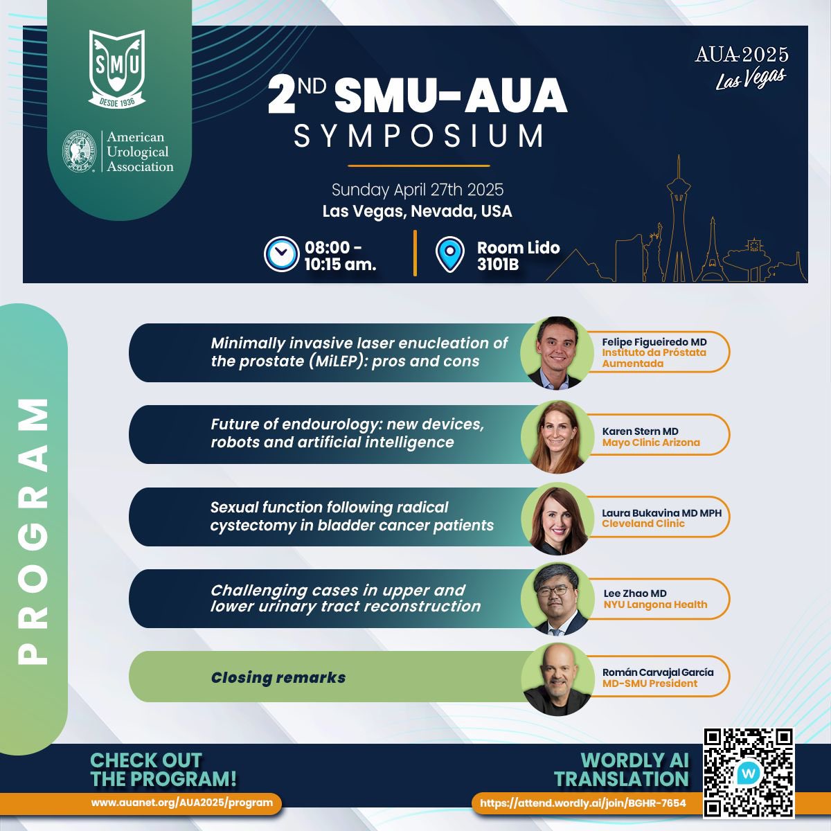 DR CARVAJAL (@romancarvajal) on Twitter photo El domingo 27 los espero, en el mejor horario y con el mejor faculty, desde #HoLEP hasta #robotica, 8 am Room Lido 3101B, habrá traducción, desayuno y varias sorpresas más !
“Los primeros siempre serán los primeros” 😀
<a href="/smumexico/">SMU México</a> <a href="/AmerUrological/">Amer. Urol. Assn.</a> <a href="/NakadaSteve/">Steve Nakada</a> <a href="/GabyGonzalezMD/">Gabriela Gonzalez, MD, MPH</a> El domingo 27 los espero, en el mejor horario y con el mejor faculty, desde #HoLEP hasta #robotica, 8 am Room Lido 3101B, habrá traducción, desayuno y varias sorpresas más !
“Los primeros siempre serán los primeros” 😀
<a href="/smumexico/">SMU México</a> <a href="/AmerUrological/">Amer. Urol. Assn.</a> <a href="/NakadaSteve/">Steve Nakada</a> <a href="/GabyGonzalezMD/">Gabriela Gonzalez, MD, MPH</a>
