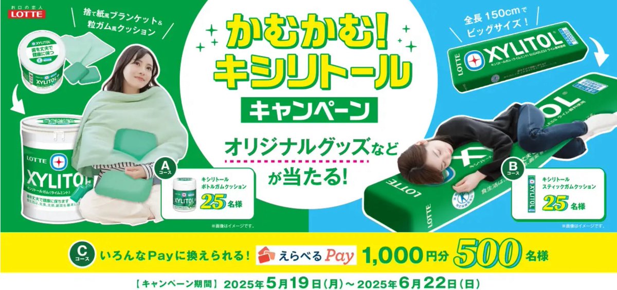 【当選品】　ロッテ　キシリトール　スティックガム　クッション　抱き枕　送料込 Kong | お得×資産運用 on X: 