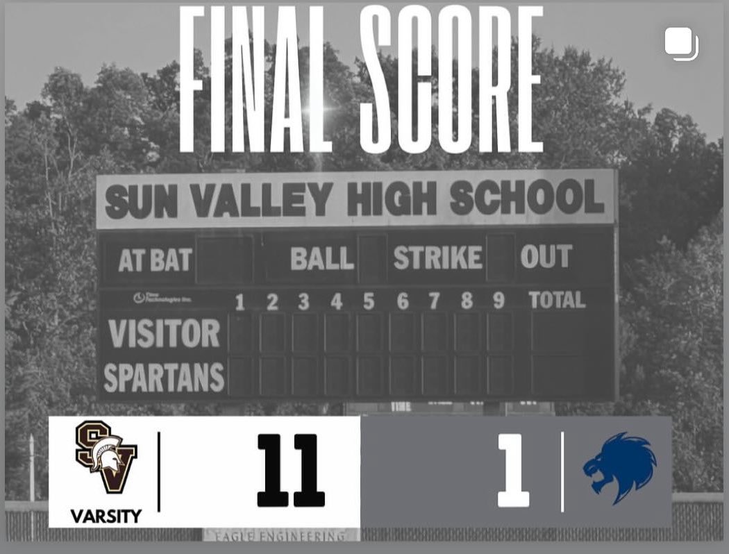 SVHS Spartans Baseball (@svhsbsbl) on Twitter photo Boys broke it open late and take home the 11-1 win! 5 Spartans drive in at least 1 Run. Pitching was lead by
<a href="/Bryson946850721/">Bryson Thomas</a> 5ip, 4H, 1ER, 3k’s (W)
<a href="/BraxMcG/">Braxton McGinniss</a> goes 2-4, RBI
<a href="/JessenCopeland/">Jessen Copeland</a> 1/3 RBI
<a href="/BDevereaux_13/">Brian D</a> 1/3
<a href="/tristan_duke_/">Tristan Duke</a> 1/3 RBI
Beau Green 1/3, 2B, 2RBI Boys broke it open late and take home the 11-1 win! 5 Spartans drive in at least 1 Run. Pitching was lead by
<a href="/Bryson946850721/">Bryson Thomas</a> 5ip, 4H, 1ER, 3k’s (W)
<a href="/BraxMcG/">Braxton McGinniss</a> goes 2-4, RBI
<a href="/JessenCopeland/">Jessen Copeland</a> 1/3 RBI
<a href="/BDevereaux_13/">Brian D</a> 1/3
<a href="/tristan_duke_/">Tristan Duke</a> 1/3 RBI
Beau Green 1/3, 2B, 2RBI