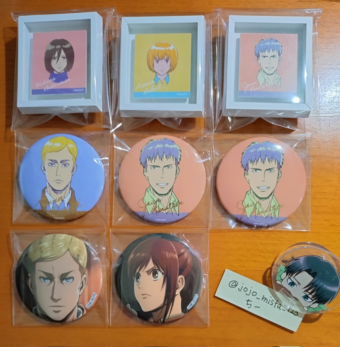 【進撃の巨人　交換/譲渡】
　WIT STUDIO
アクスタ/缶バッジ/ミニ額縁

《譲》
ミカサ/アルミン/ジャン/
サシャ/ハンジ/エルヴィン

《求》
同異種　リヴァイ
定価＋送料

どうぞよろしくお願い致します🍀