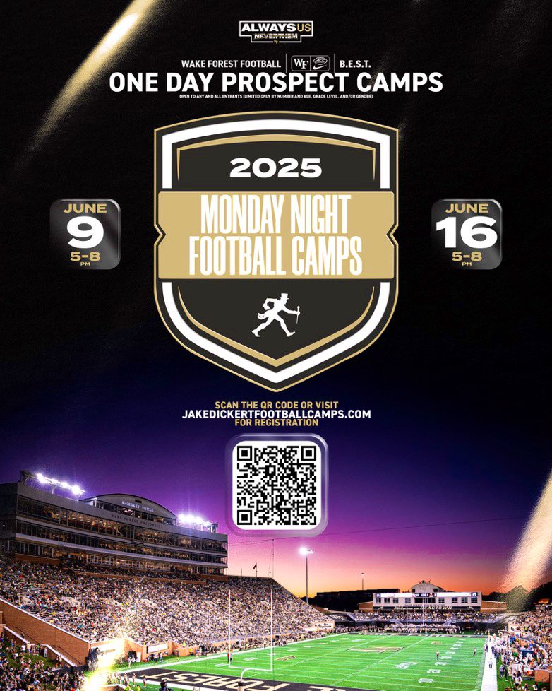 Joey Houpt (@houpt_joey) on Twitter photo Thank you <a href="/WakeFB/">Wake Forest Football</a> and <a href="/TrentKnapp/">Trent Knapp</a> for the camp invite.
<a href="/NPCoachJeff/">Jeff@nationalpreps.com</a>
<a href="/PrepRedzoneSC/">Prep Redzone South Carolina</a>
<a href="/SteveDAnna1/">⭐️Coach Steve D'Anna⭐️</a> Thank you <a href="/WakeFB/">Wake Forest Football</a> and <a href="/TrentKnapp/">Trent Knapp</a> for the camp invite.
<a href="/NPCoachJeff/">Jeff@nationalpreps.com</a>
<a href="/PrepRedzoneSC/">Prep Redzone South Carolina</a>
<a href="/SteveDAnna1/">⭐️Coach Steve D'Anna⭐️</a>