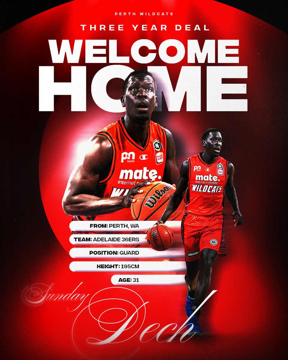 Welcome home, Sunday. ❤️

The Perth Wildcats are excited to announce the return of two-time NBL champion Sunday Dech on a three-year deal.

Read more: bit.ly/4jL2PkY