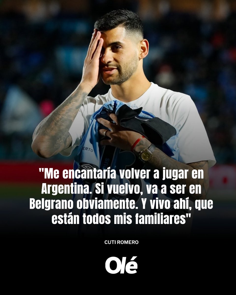 "SI VUELVO, VA A SER EN BELGRANO" 🏴‍☠️

🔵⚽️ Cuti Romero explicó que le encantaría volver a jugar en Argentina... o mejor dicho, en el Pirata

🎙️ Los Edul