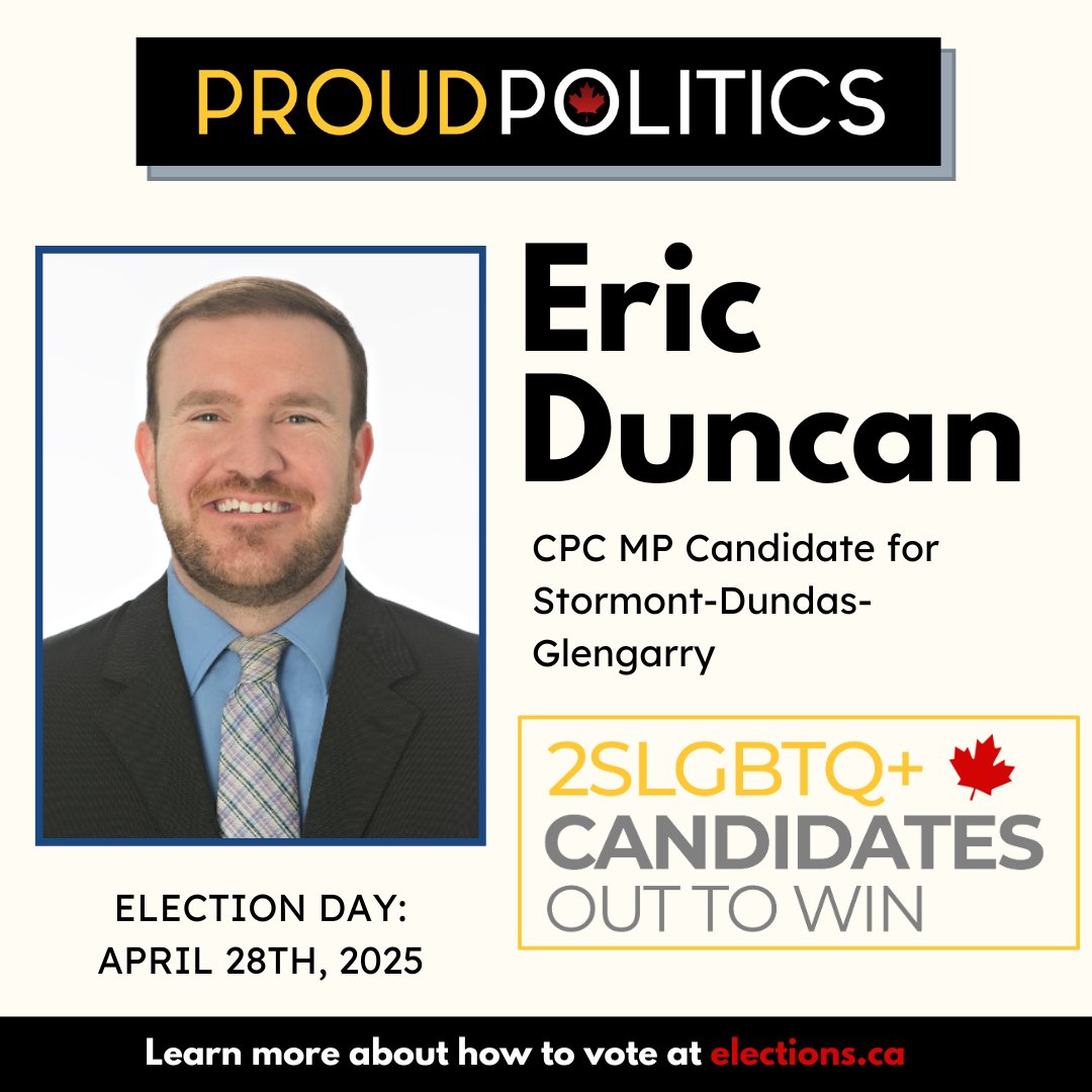 Eric Duncan is currently serving his second term as Member of Parliament for the riding of Stormont-Dundas-Glengarry in Eastern Ontario. Learn more about Eric and how you can support him at ericduncanmp.ca/meet-eric/