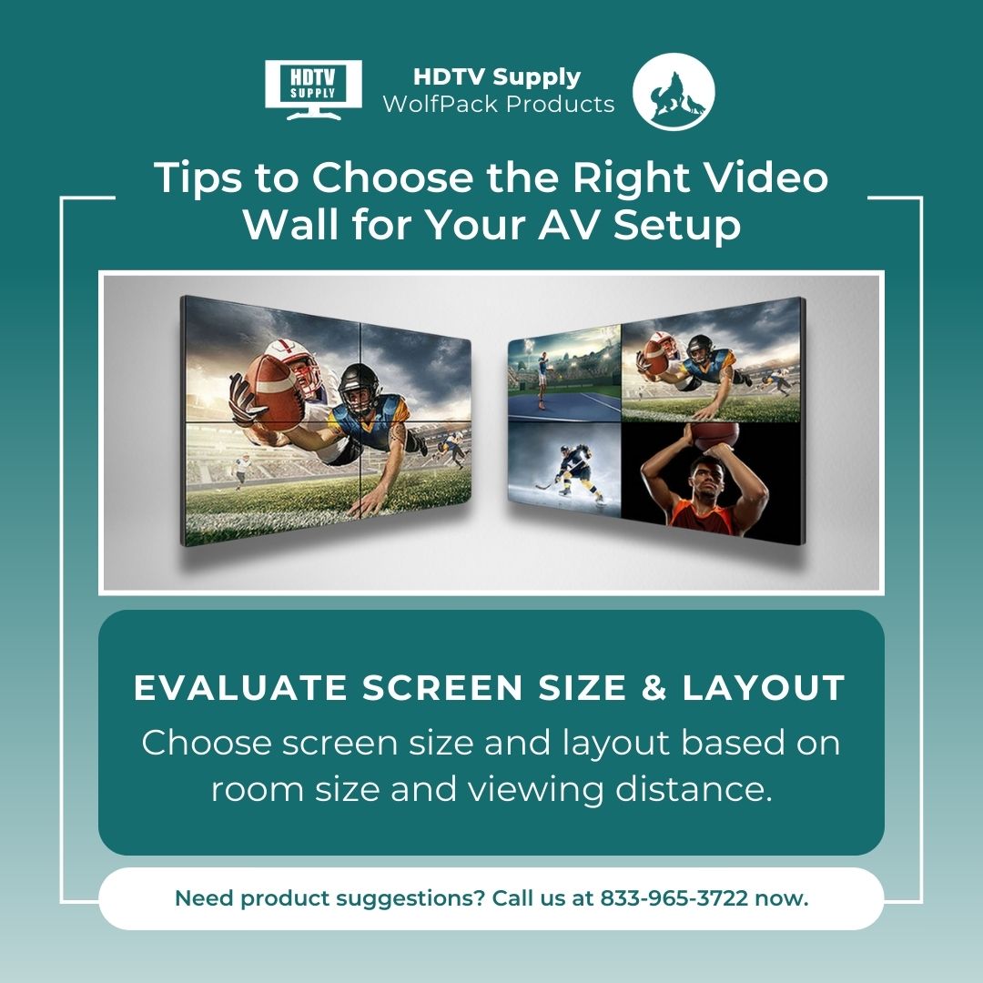 HDTVSupply's tweet image. Size matters! Tailor your video wall layout to your space for the best impact.
Want to learn more? Visit our website at hdtvsupply.com
#Videowall #ProAVSolutions #WolfPack #HDTVSupply #AVTechnology  #AVSolutions #VideoWallSetup