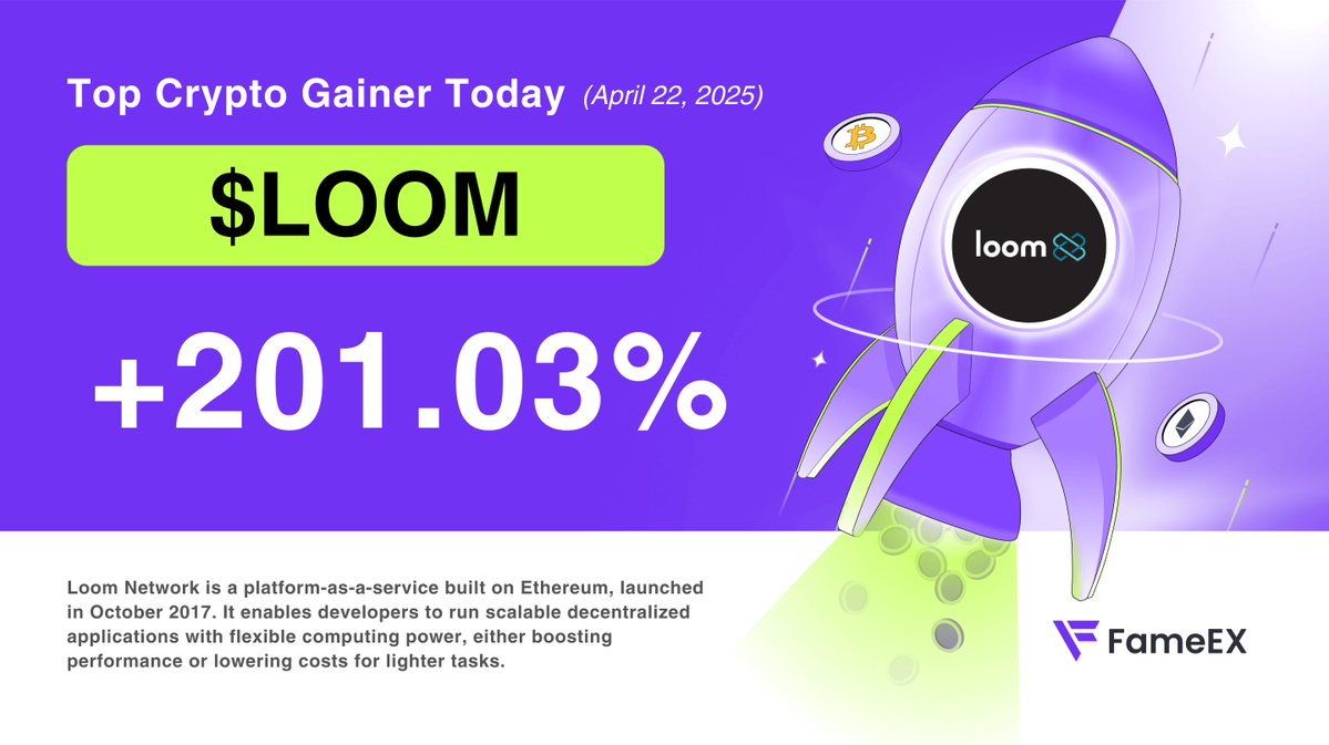 🏆 Crypto 24H Top Gainers Today: $LOOM @loomnetwork 👉 +201.03% #Loom  Network is a platform-as-a-service built on #Ethereum. It enables  developers to run scalable decentralized applications with flexible  computing power, either boosting