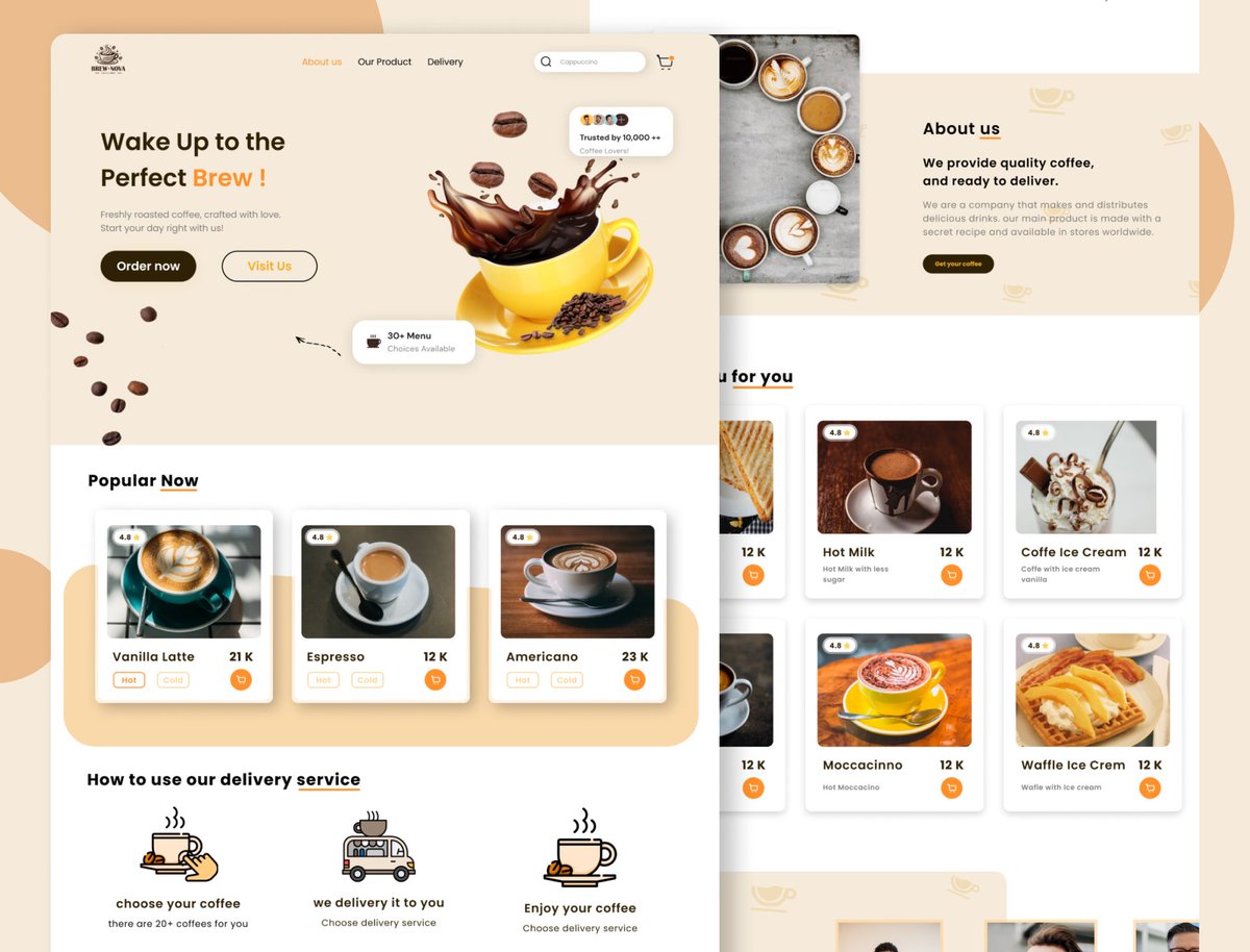 EBlessed11's tweet image. Design That Brews Experience &amp;amp; Delivers Results

Just wrapped up a UI/UX design project for a coffee brand and an ed-tech platform—and I’m proud of how these turned out!
