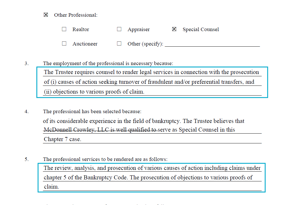 🚨 BREAKING: FAST TRACK TRADING BANKRUPTCY NEWS 🚨
Trustee targets fraudulent and preferential payouts in new filing.
Seeks court approval to retain Special Counsel:
☑️ To pursue recovery of fraudulent and/or preferential transfers (clawbacks)
☑️ To object to questionable