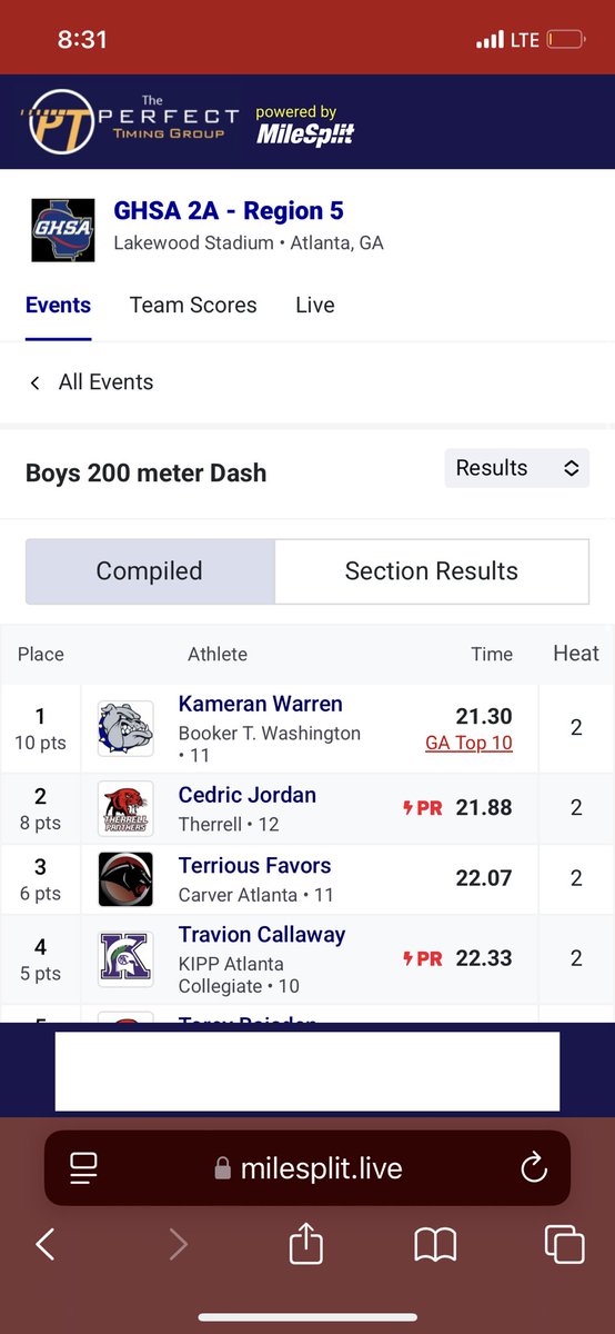 Region champ in the 100m &amp; 200m New Pr 10.42 #AGTG✝️