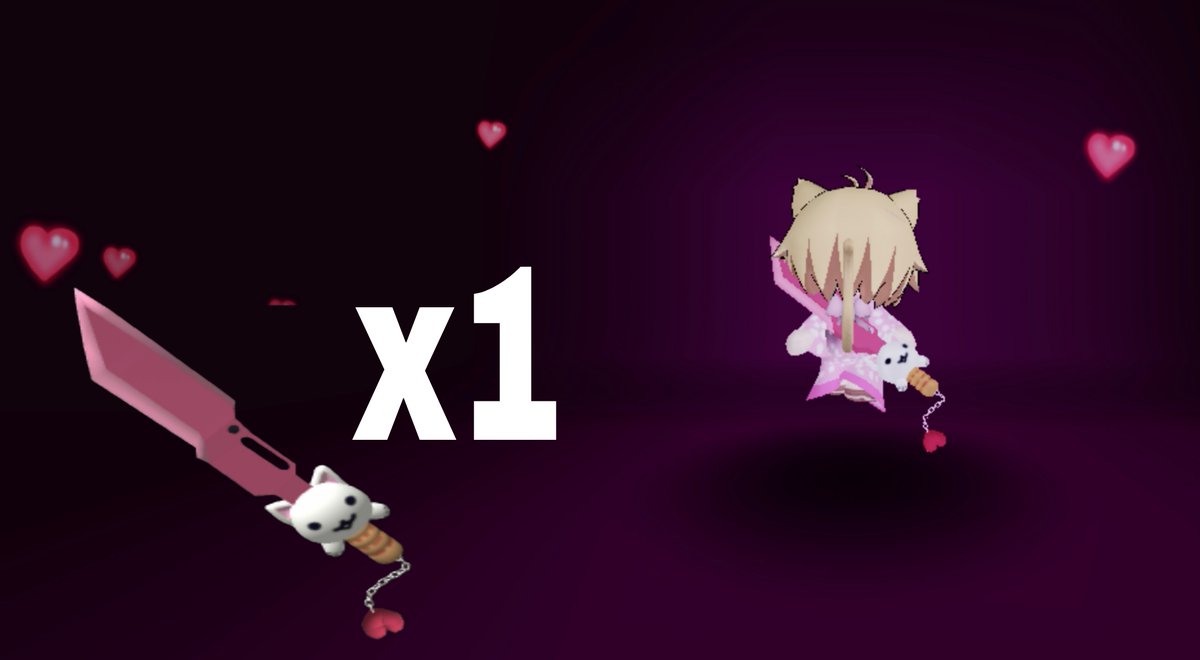 Sorteo de una Cat love sword (⁠・⁠∀⁠・⁠)⁠♡
Cómo participar?:
1️⃣ Siguenos y a <a href="/Colin_wazam/">morao</a> 
2️⃣ Sigue y unete al grupo de Roblox: roblox.com/users/42352718…
roblox.com/communities/32…
3️⃣ Like y RT, envía pruebas del grupo y follow de Roblox.

Acaba en unos días:)!