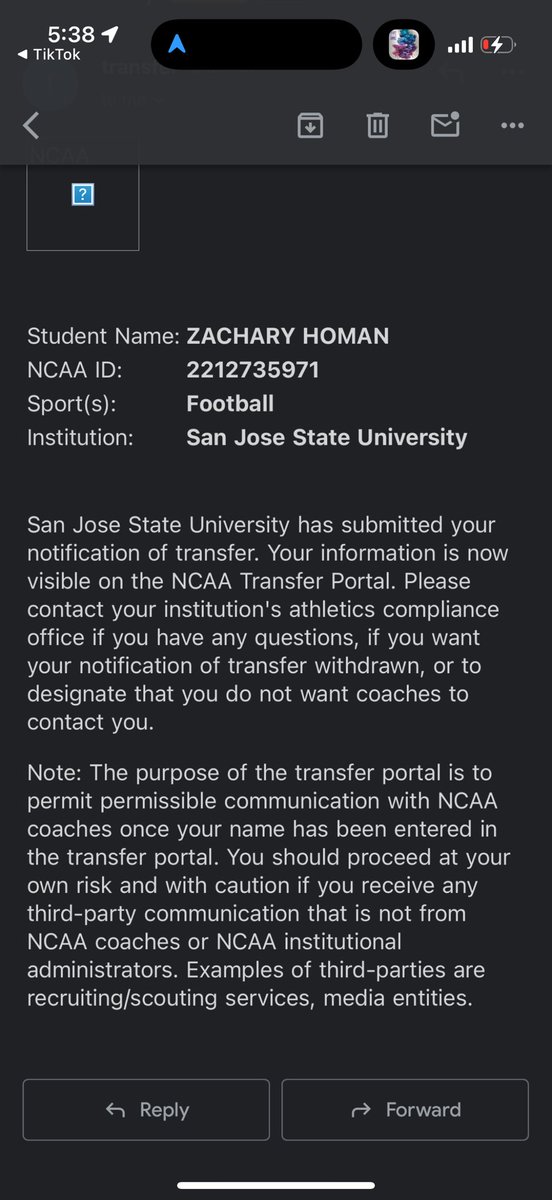 Thank you, San Jose State.
Grateful for the relationships, the growth, and the opportunity to be part of Spartan Football. After careful thought and with four years of eligibility remaining, I’ve officially entered the NCAA Transfer Portal.