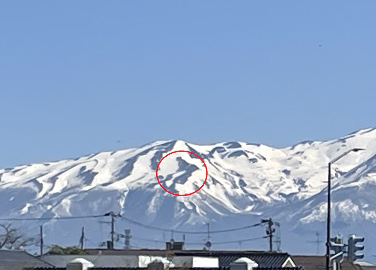 今日の鳥海山！種まきじいさんが姿をあらわしました♪ 4月22日撮影