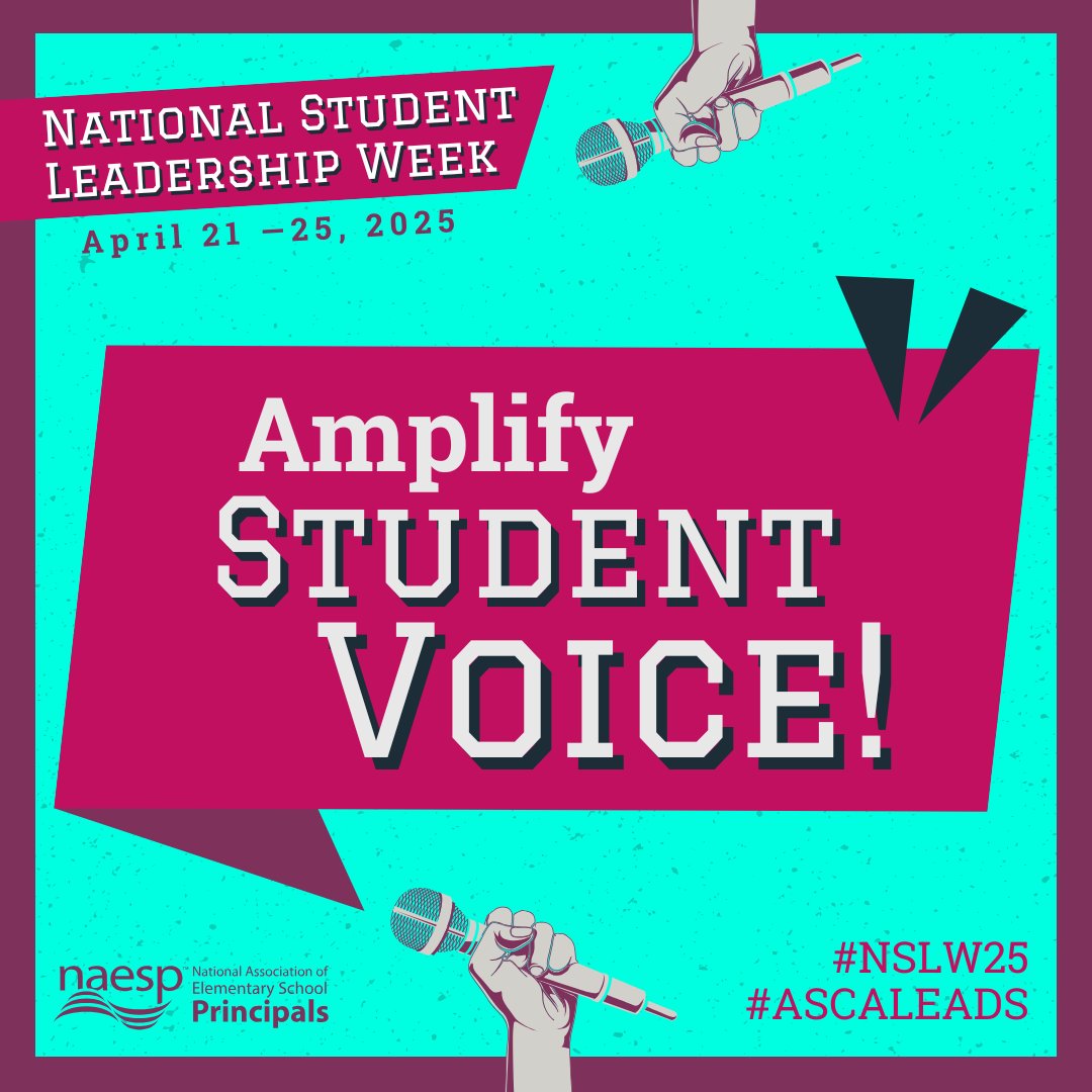 ᗰᕮᒪISSᗩ ᗪ. ᑭᗩTSᑕᕼKᕮ, ᕮᗪ.ᗪ. (@melissapatschke) on Twitter photo 🏆 National Student Leadership Week is upon us! Let's highlight the transformative power of student leadership and their critical role in our schools. Celebrate with <a href="/NAESP/">National Assoc. of Elementary School Principals</a> and me during #NSLW25.
Learn more: naesp.org/for-students/s…
#ASCALeads 🏆 National Student Leadership Week is upon us! Let's highlight the transformative power of student leadership and their critical role in our schools. Celebrate with <a href="/NAESP/">National Assoc. of Elementary School Principals</a> and me during #NSLW25.
Learn more: naesp.org/for-students/s…
#ASCALeads
