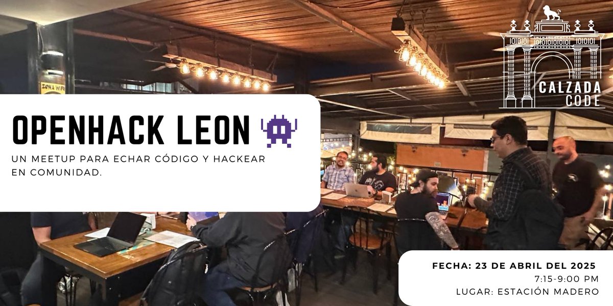 Este Miércoles 23 de Abril en punto de las 7:15 PM en Estación Madero tendremos nuestro OpenHack. 📷📷