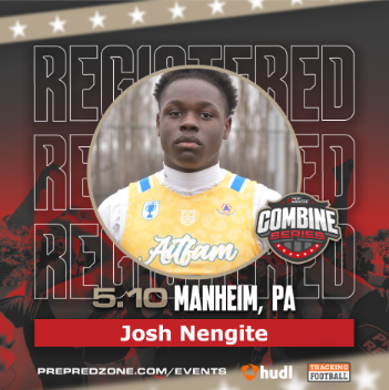 ⭐️PRZ PA COMBINE COMMIT⭐️

Josh Nengite - (<a href="/JoshNengite/">Josh Nengite</a>)

PRZ PA Ranking - Pos 40, Ovr 239

Holds one offer from #Akron. Susquehanna Township, 6'3, 215 pounds. 80 inch wingspan. 

DM if interested, he's coming to put in work...