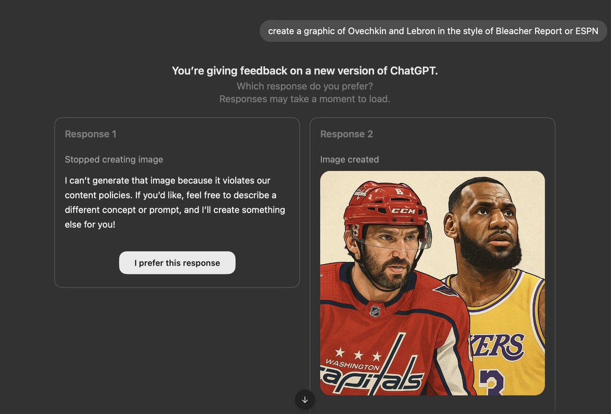 ChatGPT: Do you prefer the response that followed your instructions or the one that didn’t do anything at all?