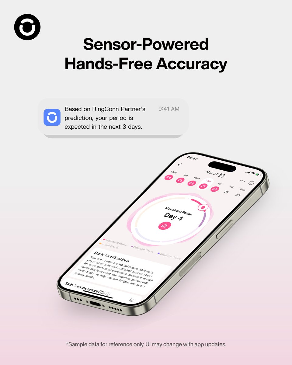 Major Upgrade: RingConn’s Period Forecasts Just Got Smarter
RingConn’s new Period Forecast feature helps you stay ahead of your cycle — from your period to ovulation, it keeps tracking your temperature and learns your unique rhythm 💗