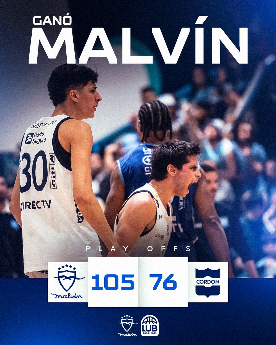 💙 ¡GANÓ EL 𝐏𝐋𝐀𝐘𝐄𝐑𝐎! ¡¡¡𝗘𝗦𝗧𝗔𝗠𝗢𝗦 𝗘𝗡 𝗦𝗘𝗠𝗜𝗙𝗜𝗡𝗔𝗟𝗘𝗦!!!!

Malvín derrotó a Cordón 105-76 y se metió entre los cuatro mejores equipos de la <a href="/LUB_Uy/">Liga Uruguaya de Básquetbol</a>.

🔵⚪️ ¡𝐕𝐀𝐌𝐎𝐒 𝐋𝐀 𝐏𝐋𝐀𝐘𝐀!
 
#SomosElBarrio