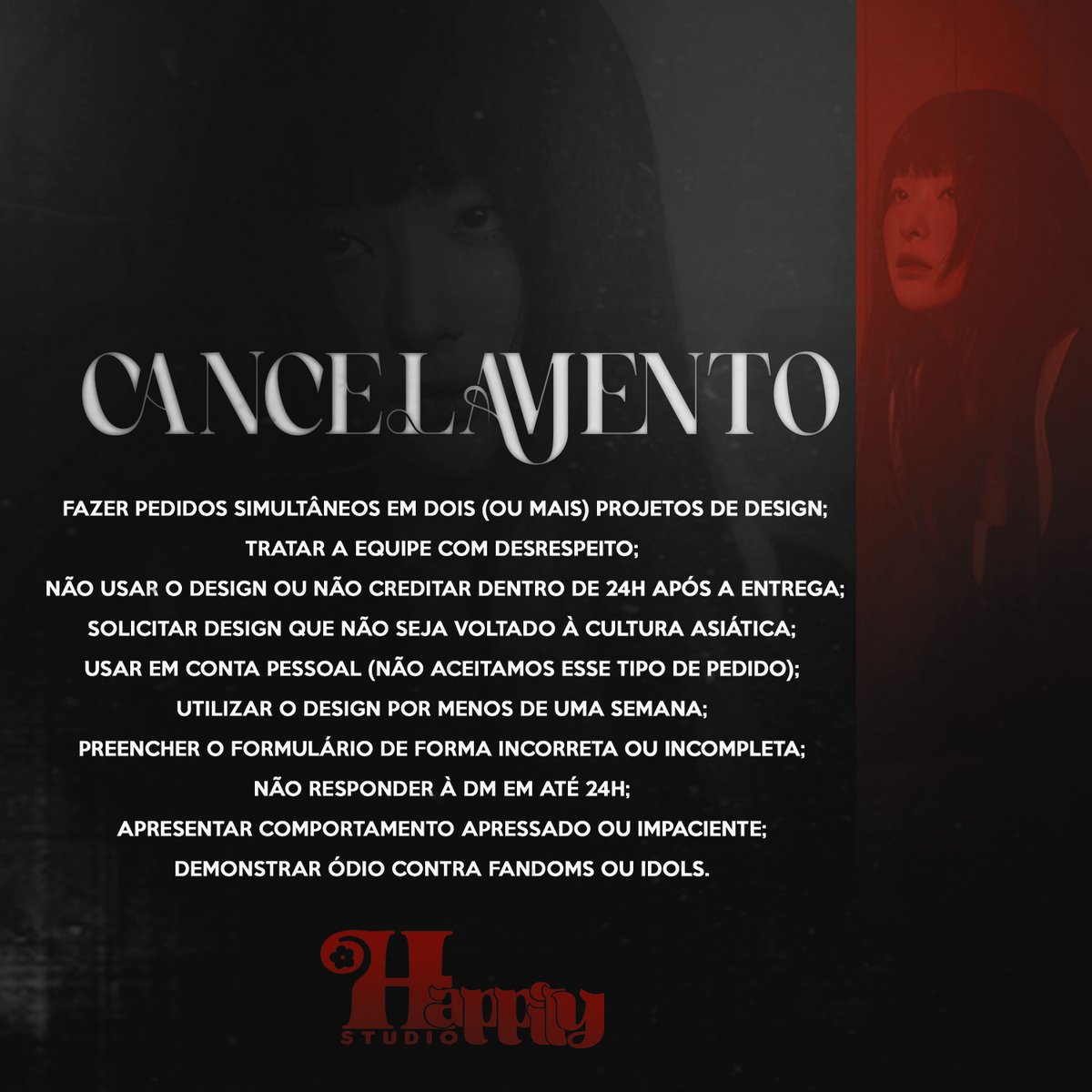 Bem vindos! Somos o Happily Studio.✨
Design com alma de fã: capas, layouts, identidade visual e diagramação para fanfics, livros e projetos criativos.

Site: happilystudio.carrd.co
Portfolio: behance.net/happilystudio

Encomendas sempre abertas (gratuitas todo dia 15!)