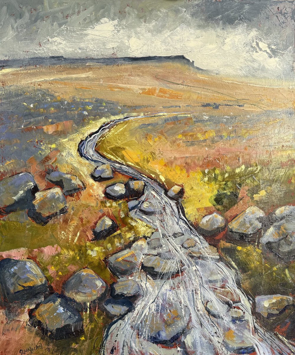 staithesartist's tweet image. #Spring on #HiggerTor now finished for @openupsheffield #oils 20x24” #blockcanvas #landscape #earthday