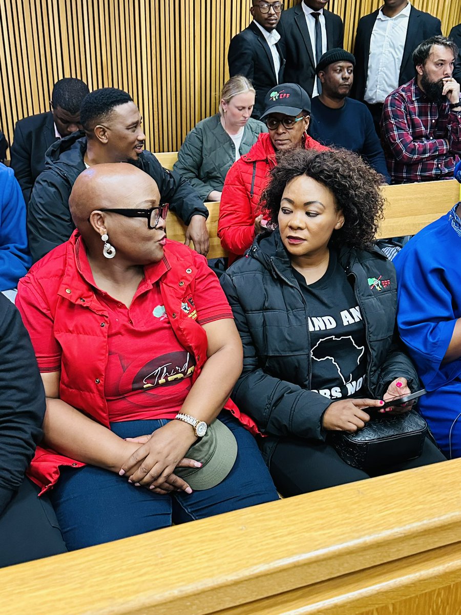 EFFSouthAfrica's tweet photo. ♦️In pictures♦️

EFF Treasurer General, Commissar Omphile Maotwe, alongside Western Cape Convener  Commissar Rebecca Mathibe and provincial leadership at the High Court to challenge the adoption of the 2025 Fiscal Framework and Revenue Proposals, which will lead to a VAT hike.

-The adoption of the Fiscal Framework and Revenue proposal is unlawful and we are contesting it.