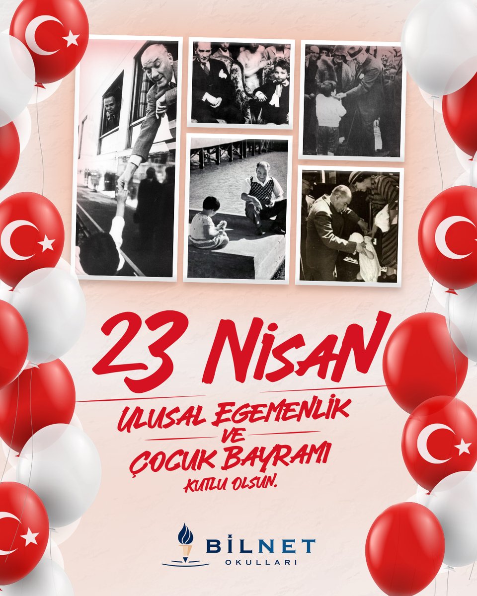 23 Nisan Ulusal Egemenlik ve Çocuk Bayramı Kutlu Olsun! 🇹🇷

#23Nisan #UlusalEgemenlikveÇocukBayramı #BilnetOkulları #BilnetSchools