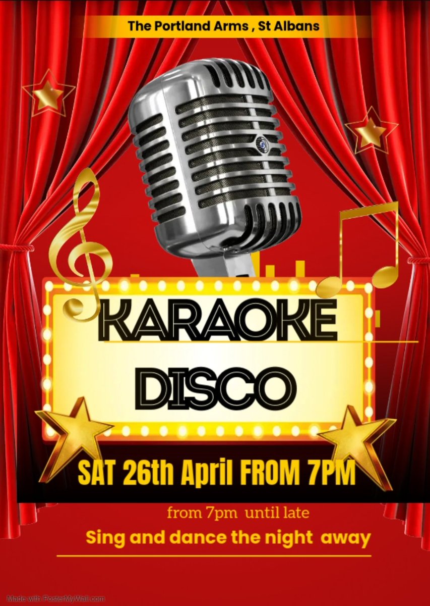 Portland Arms St Albans (@portlandarmssta) on Twitter photo We have karaoke on!!
Looking forward to singing the night away
Saturday 26th April at 7pm
The Portland arms St albans
<a href="/portlandarmssta/">Portland Arms St Albans</a>
#karaoke #stalbans #music #pubs We have karaoke on!!
Looking forward to singing the night away
Saturday 26th April at 7pm
The Portland arms St albans
<a href="/portlandarmssta/">Portland Arms St Albans</a>
#karaoke #stalbans #music #pubs