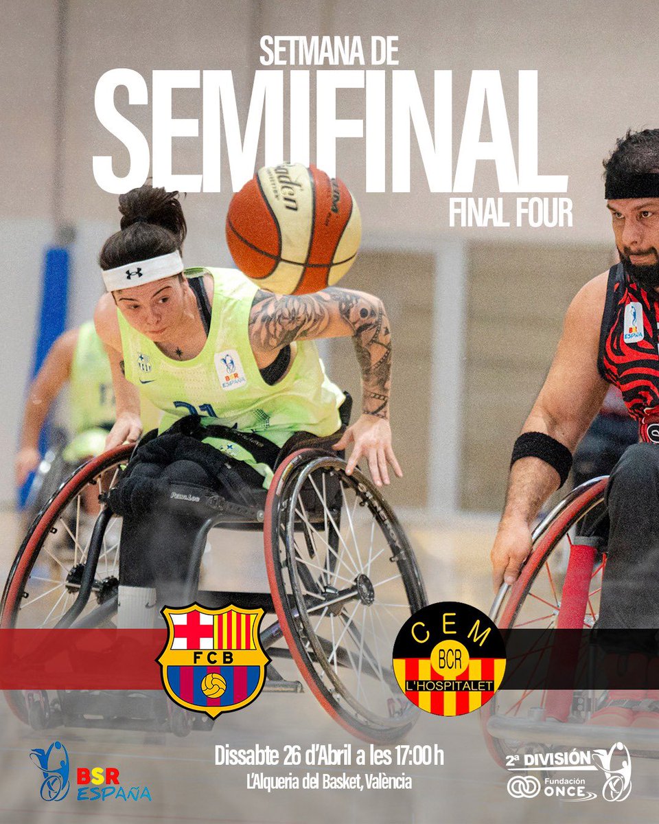 Avui no comença una setmana normal, comença la setmana de la Final Four🔥🔥

Tenim per endavant dues batalles, la primera el dissabte 26 a les 17h contra el CEM L’Hospitalet 👊

I diumenge 27 o el 3 i 4rt lloc o la gran final a les 12h

Juguem a L’Alqueria del basket a #Valencia