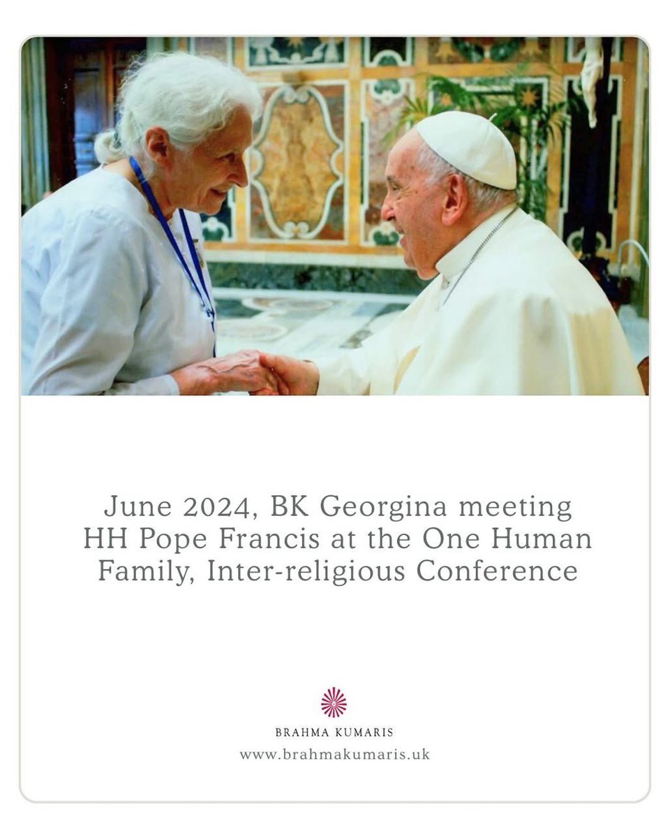 Brahma Kumaris UK (@brahmakumarisuk) on Twitter photo The <a href="/BrahmaKumaris/">Brahma Kumaris</a> Family had the profound honour of meeting His Holiness at interreligious gatherings. His Holiness truly embraced people of all faiths as his brothers & sisters. We appreciate his commitment to understanding & dialogue. For Him, the world was truly One Family. The <a href="/BrahmaKumaris/">Brahma Kumaris</a> Family had the profound honour of meeting His Holiness at interreligious gatherings. His Holiness truly embraced people of all faiths as his brothers & sisters. We appreciate his commitment to understanding & dialogue. For Him, the world was truly One Family.