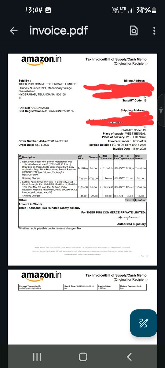 proudshakto's tweet image. Pathetic scam by Amazon . Despite paying for the ESR stylus pen for my ipad, the status is shown delivered but I haven&apos;t yet recieved my ESR stylus parcel . Kindly fix my issue asap . #DeliveryService
#ScamAwareness #Scamalert #CustomerSupport @amazonIN @amazon @esrtechofficial