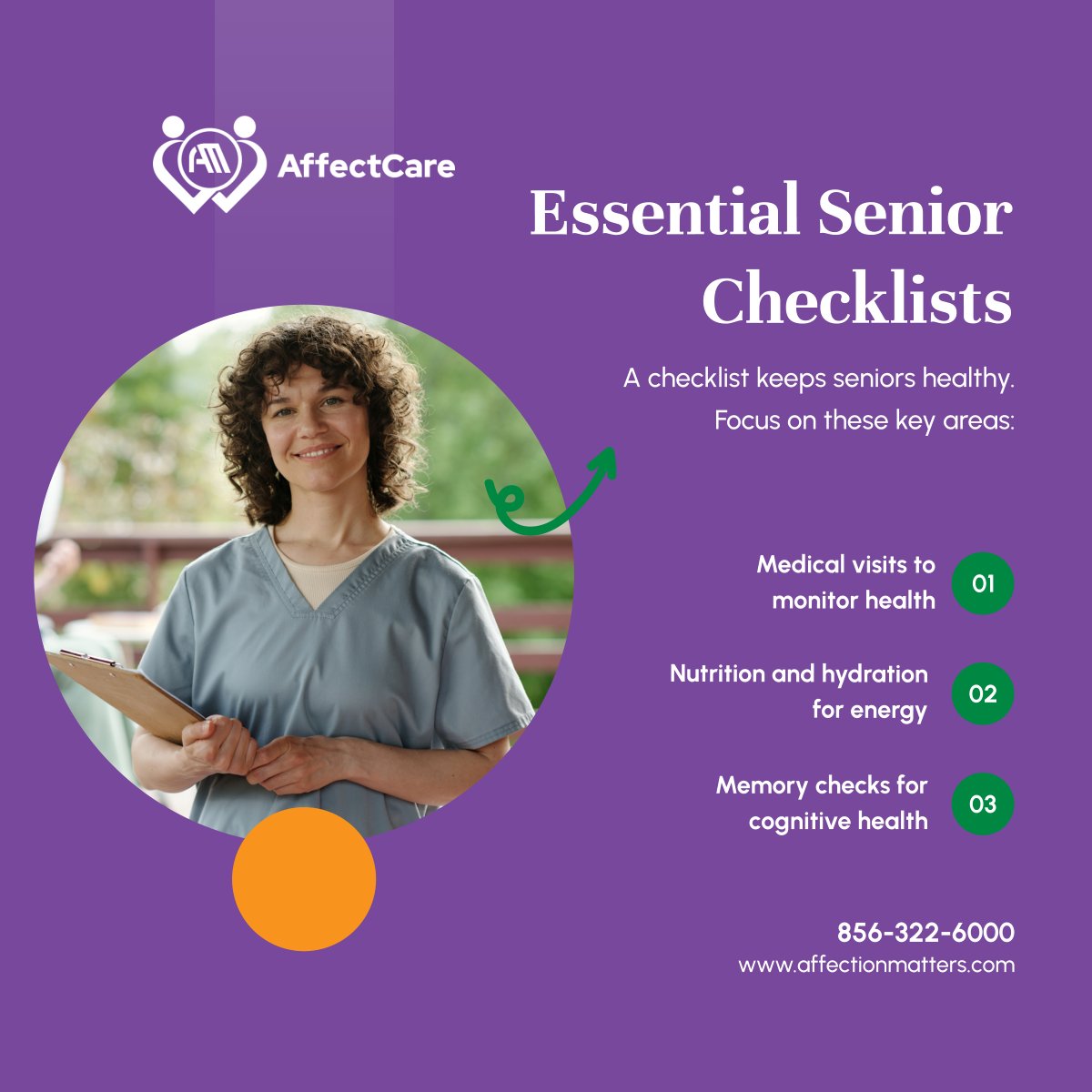 AffectCare's tweet image. A simple checklist ensures seniors get the care they need. Regular health tracking supports long-term wellness. Let’s help them stay healthy and active.  

#HomeHealthCare #WestvilleNJ #WellnessChecklist