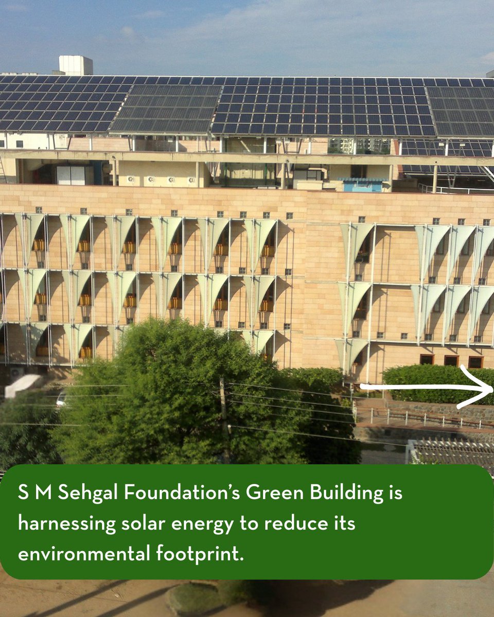 smsehgalfdn's tweet photo. At S M Sehgal Foundation, solar power fuels change—irrigating farms, lighting streets, and empowering communities. From LEED-certified HQ to village fields, we grow green together. #EarthDay2025 #SolarForChange #CleanEnergy #GreenFuture #SMSF https://t.co/iMjJYx2CgI