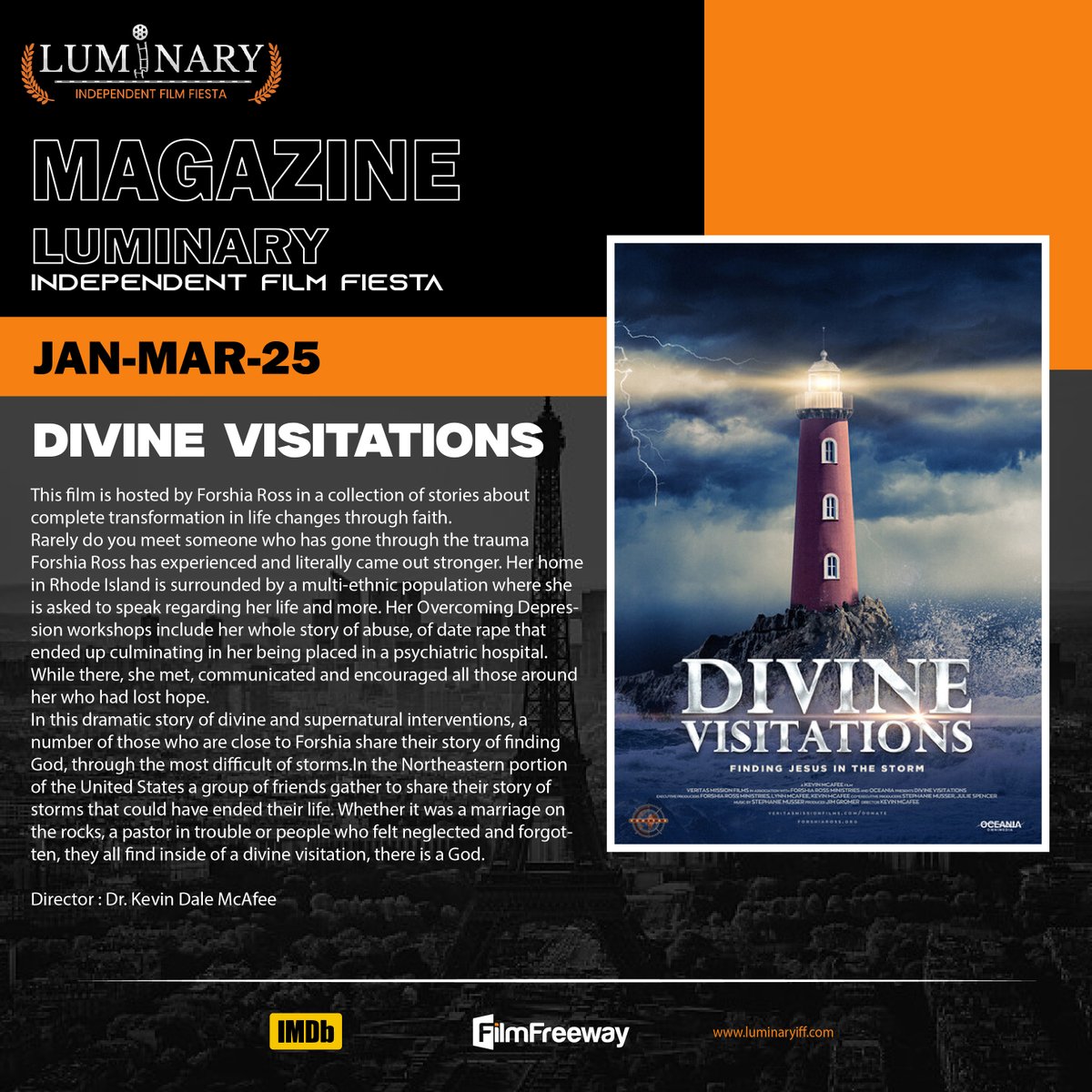 Introducing the Luminary Magazine!

Dive into exclusive interviews, behind-the-scenes stories, filmmaker spotlights, and everything you love about cinema. Celebrate the magic of films with us in every issue!

#FilmMagazine #CinemaMagic #filmmakers #FilmFestival #indiefilm