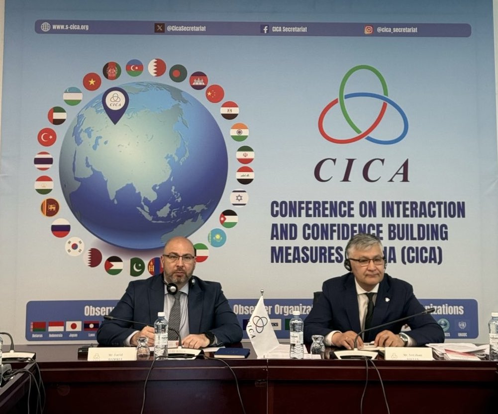 CicaSecretariat's tweet photo. 📣 The #CICA_SWG meeting under #AZChairmanship 🇦🇿 has commenced online, to continue deliberations on the Draft #CICA Charter - most important element of #CICA’s transformation &amp; on establishing #CICA Finance Summit &amp; Women Council https://t.co/1qsoLthNeu