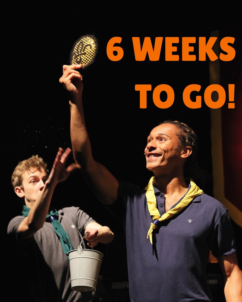 Only 6 WEEKS TO GO ‘til Scouts! The Musical hits the road 🏕️😱 Several shows have already SOLD OUT and lots more are getting close so SNAP UP YOUR 🎟️ before they go! 🙌 Catch us <a href="/crescenttheatre/">Crescent Theatre</a> <a href="/hopemilltheatre/">Hope Mill Theatre</a> <a href="/GatehouseLondon/">Upstairs At The Gatehouse</a> &amp; <a href="/theeggbath/">the egg theatre</a> 🧡 TICKETS: linktr.ee/ScoutsTheMusic…